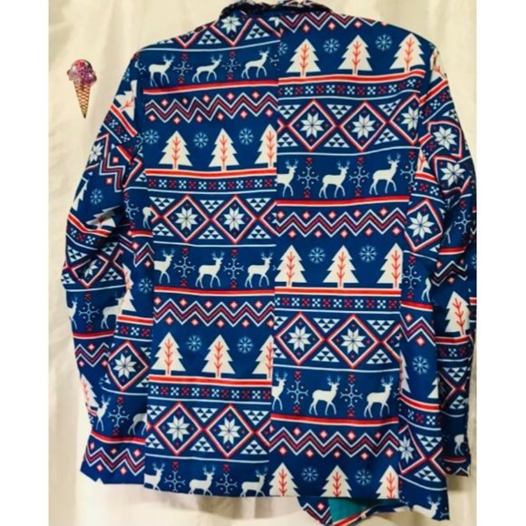 Men's Suitmeister Slim-Fit Nordic Christmas Blue Blazer - Picture 10 of 14